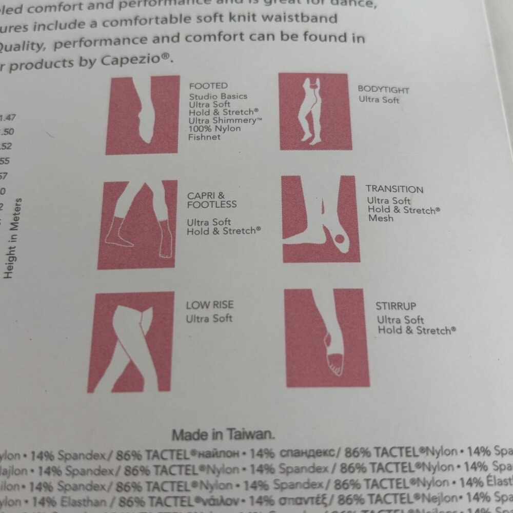 Capezio Transition Tights Ultra Soft Matte Semi-Opaque S M 1816 Dance LSN - Picture 7 of 8